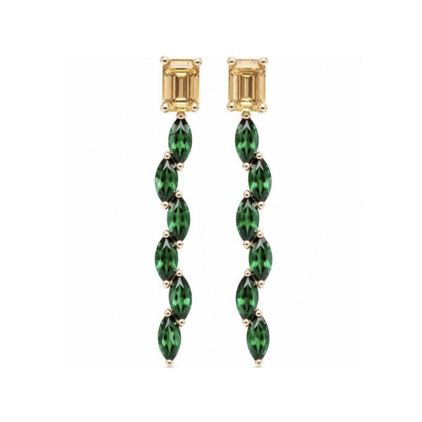 Orecchini in Oro Giallo 18k con Tsavorite 5,15 ct e Berillo 2,56 ct