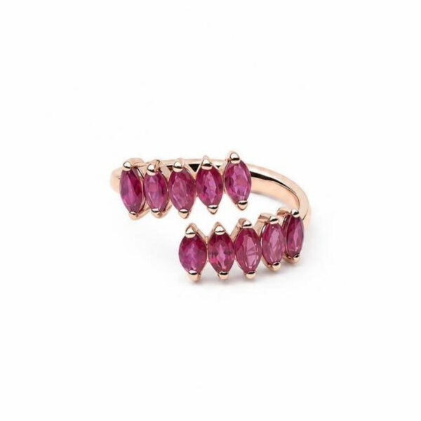 Anello in Oro Rosa 18k con Rubini 2,19 ct