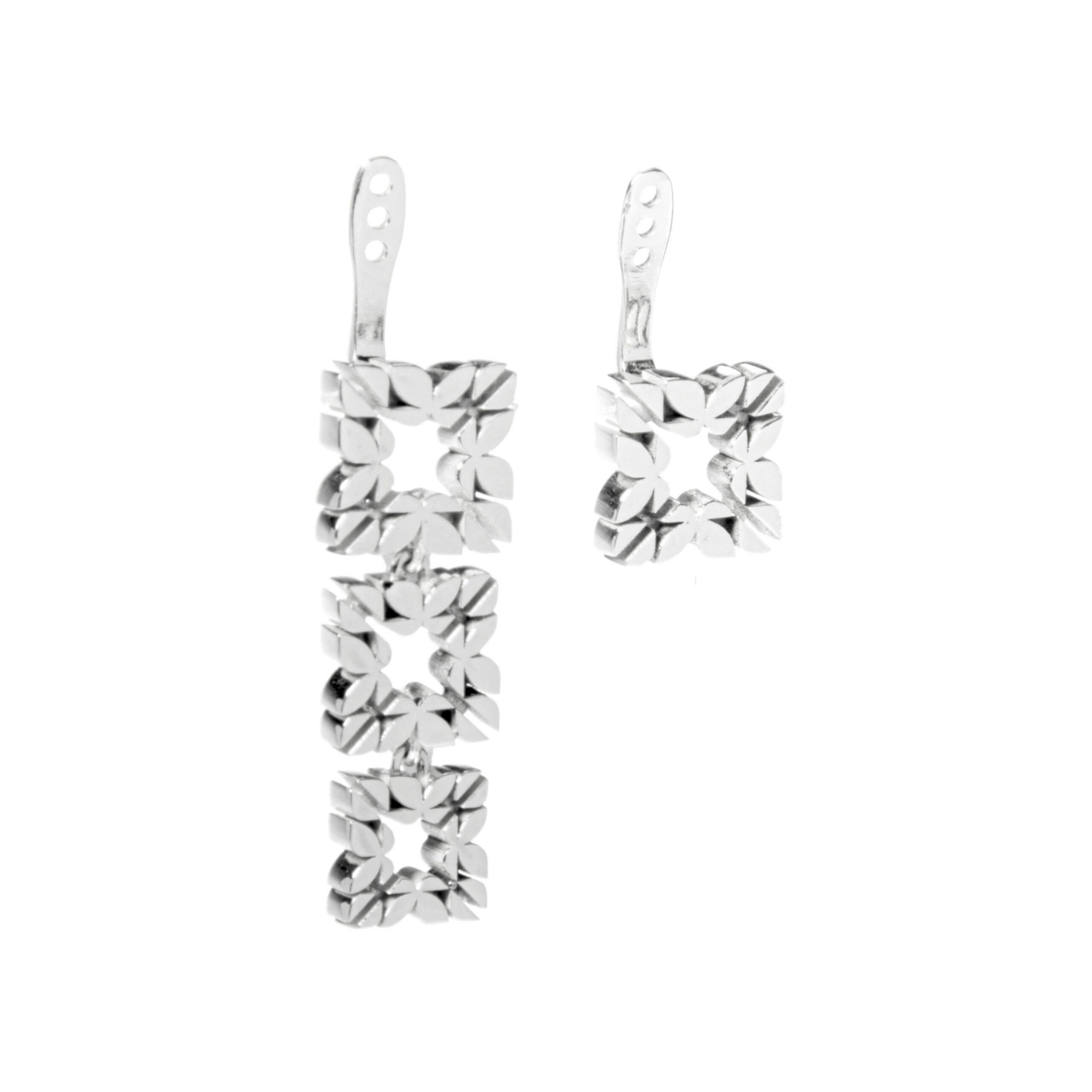 Monogram triplo e Monogram singolo Cler in Oro Bianco 9k