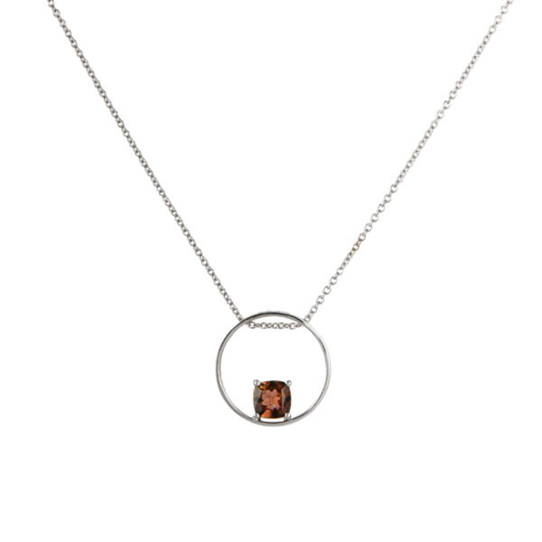 Collana in Oro Bianco 9k con Tormalina 0,58 ct