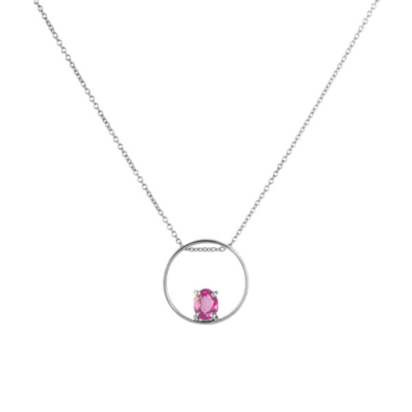 Collana in Oro Bianco 9k con Zaffiro 0,64 ct