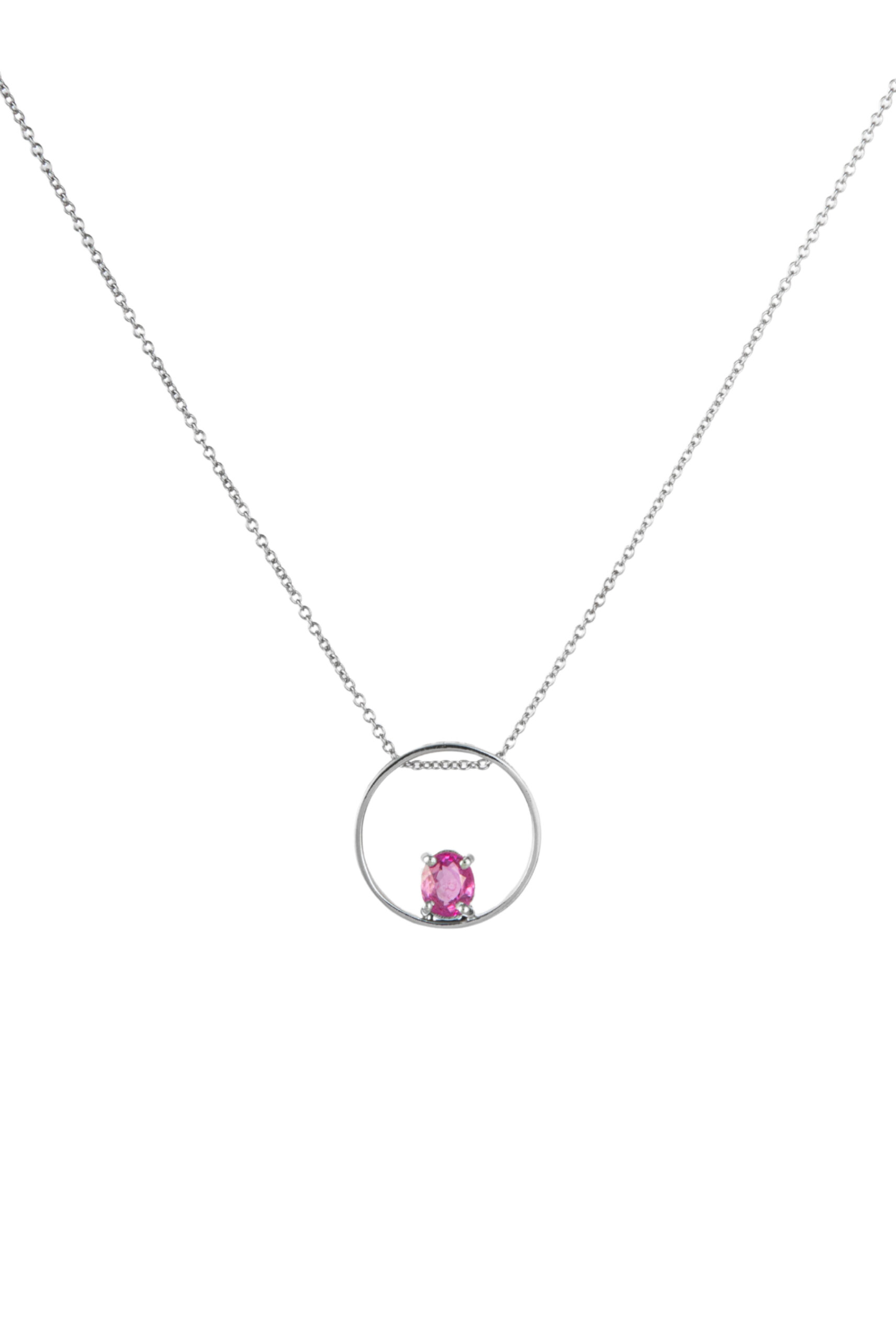 Collana in Oro Bianco 9k con Zaffiro 0,64 ct