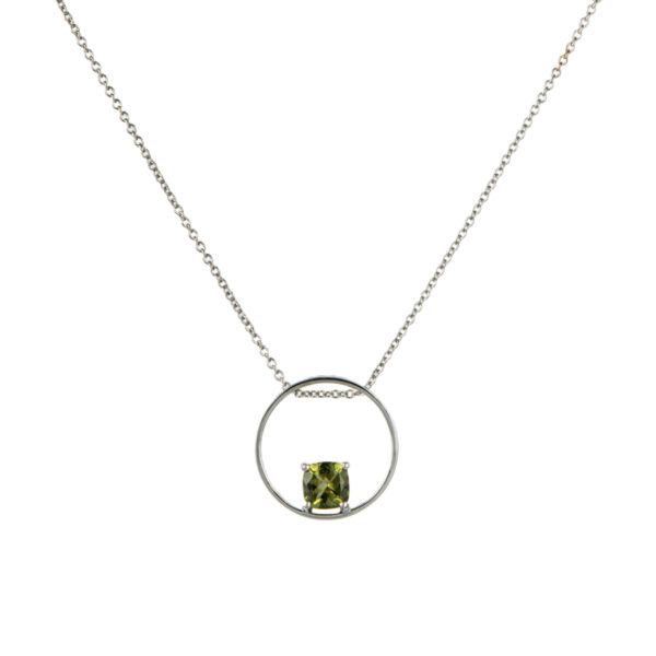 Collana in Oro Bianco 9k con Tormalina 0,57 ct