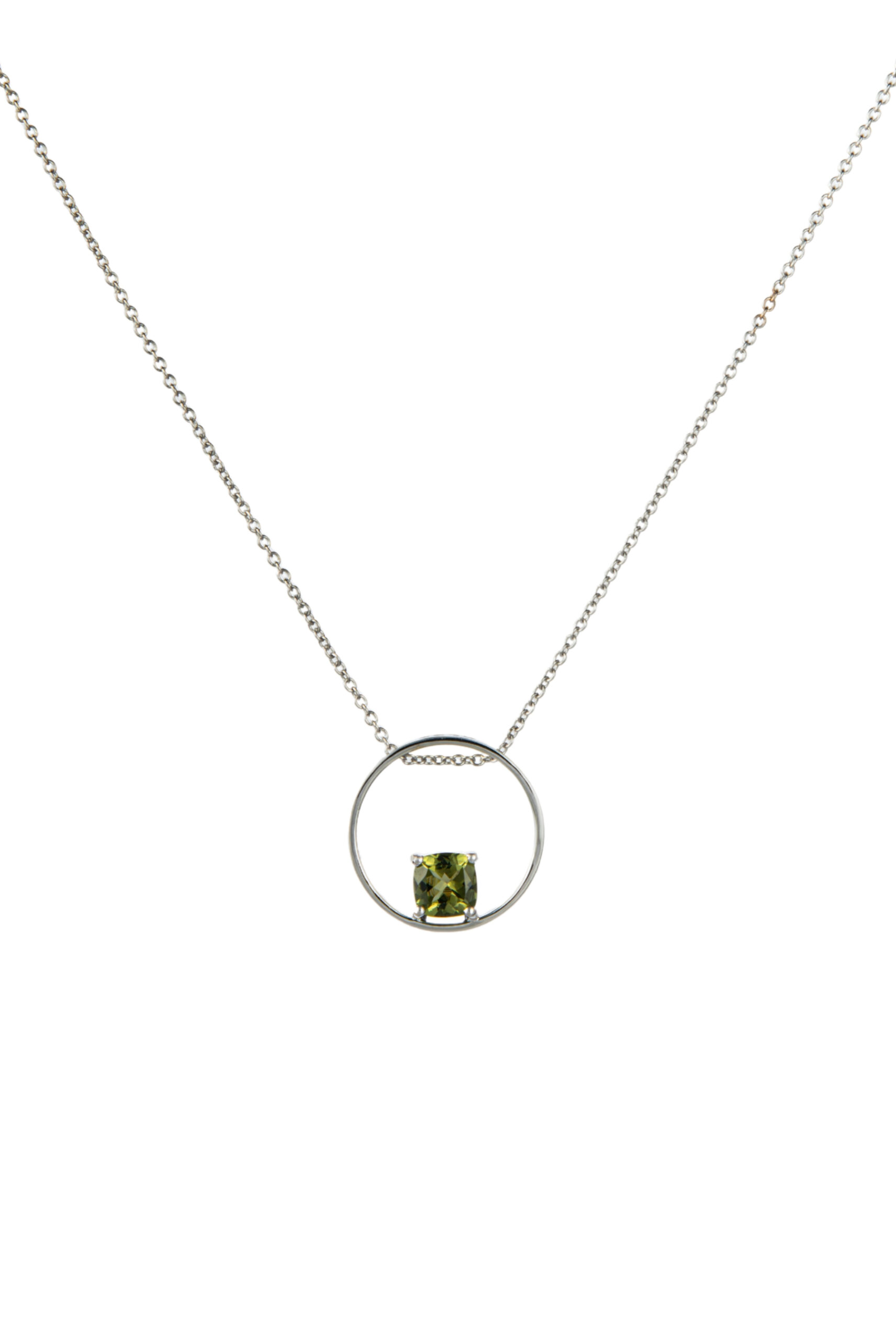 Collana in Oro Bianco 9k con Tormalina 0,57 ct