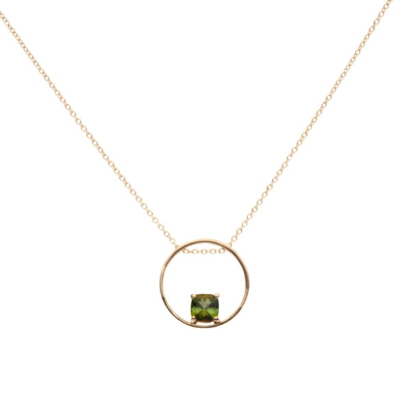 Collana in Oro Giallo 9k con Tormalina 0,57 ct