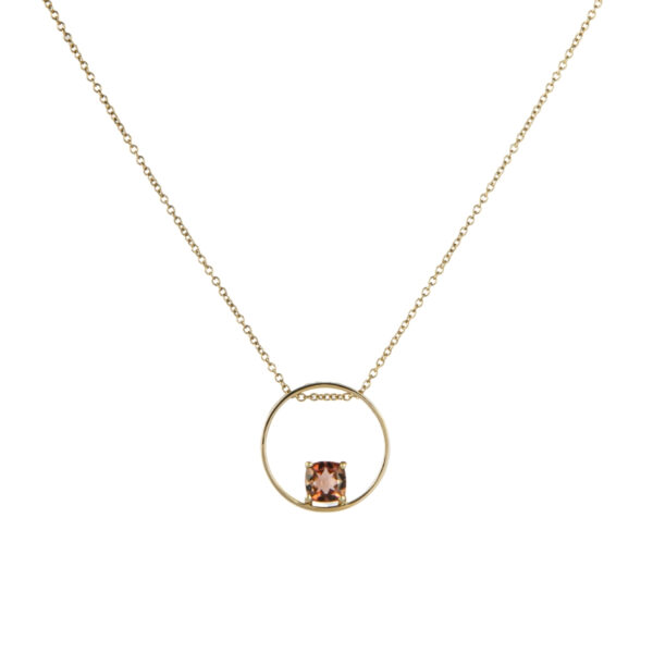Collana in Oro Giallo 9k con Tormalina 0,58 ct