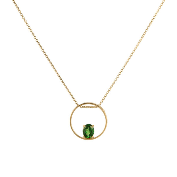 Collana in Oro Giallo 9k con Tsavorite 0,60 ct