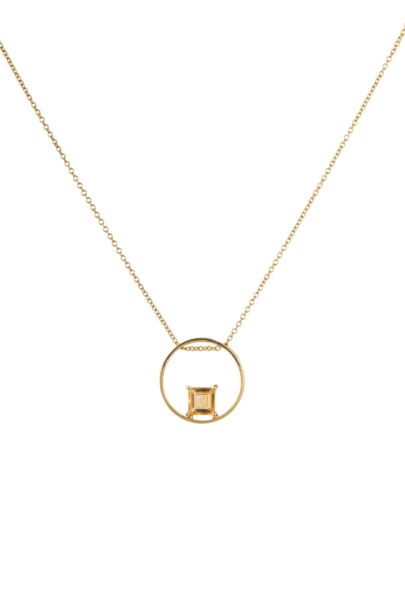 Collana in Oro Giallo 9k con Citrino 0,65 ct