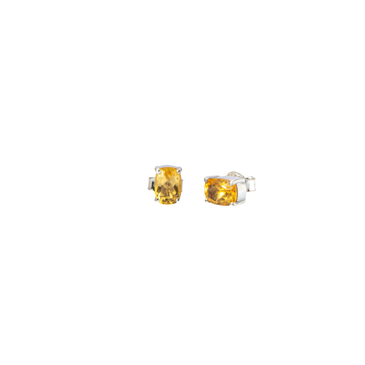 Orecchini a Lobo in Oro Bianco 9k con Citrino 1,80 ct
