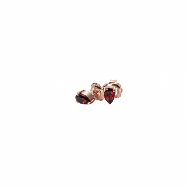 Orecchini a Lobo in Oro Rosa 9k con Granato 1 ct