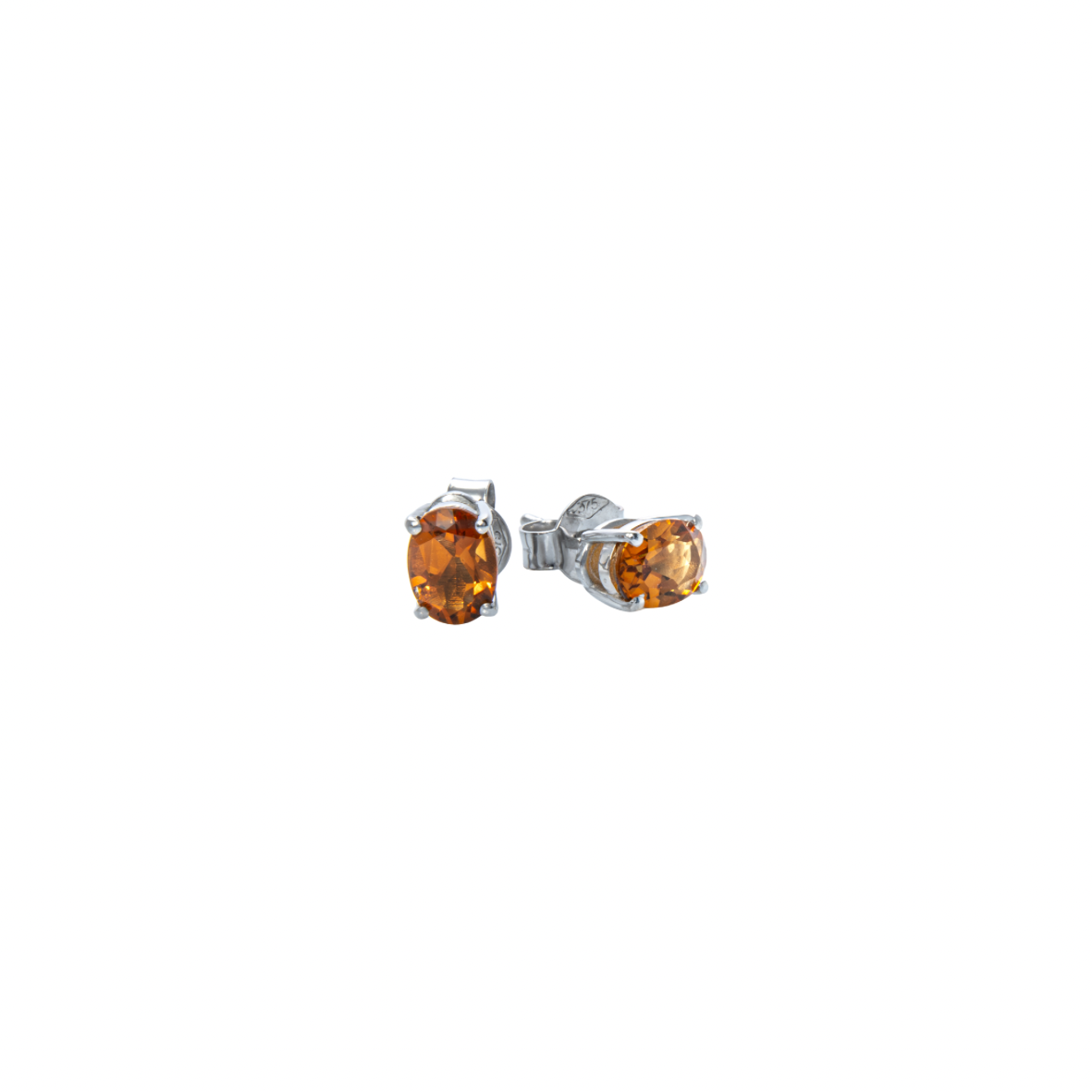 Orecchini a Lobo in Oro Bianco 9k con Citrino 1,4 ct