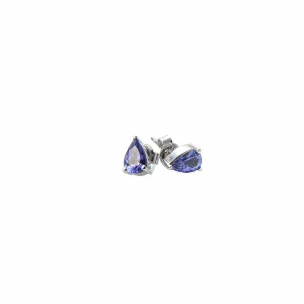 Orecchini a Lobo in Oro Bianco 9k con Tanzanite 1,61 ct