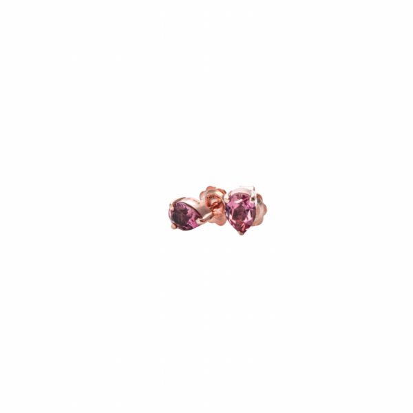 Orecchini a Lobo in Oro Rosa 9k con Tormalina 1,38 ct