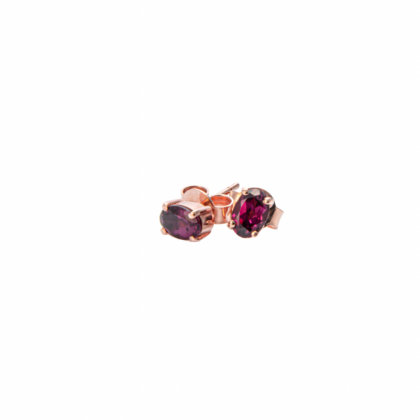 Orecchini a Lobo in Oro Rosa 9k con Rodolite 1,14 ct