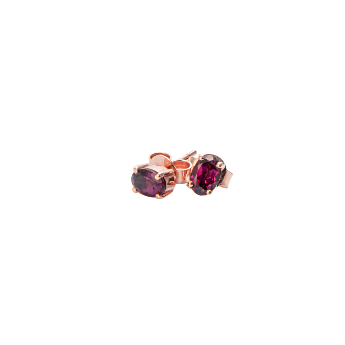 Orecchini a Lobo in Oro Rosa 9k con Rodolite 1,14 ct