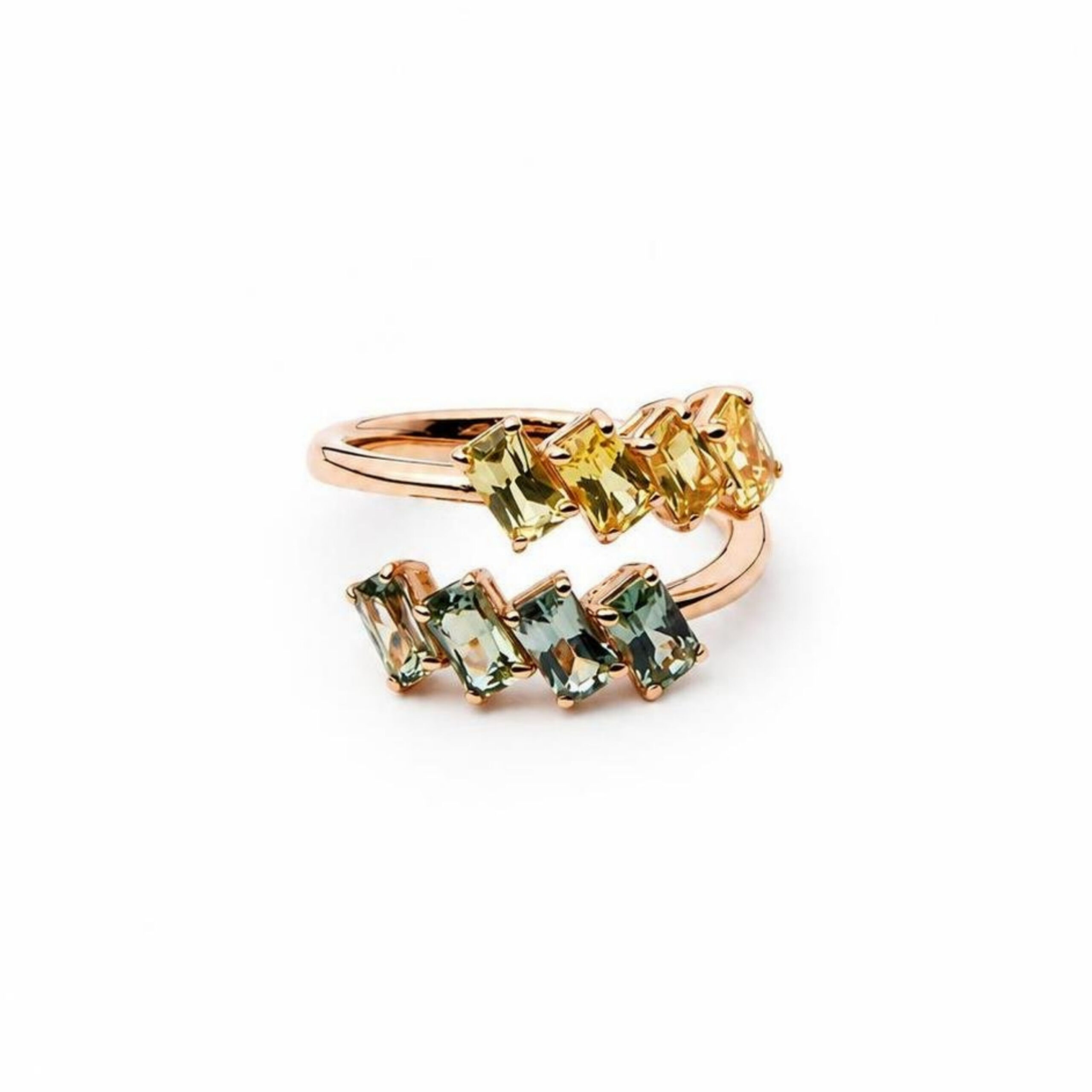 Anello in Oro Rosa 18k con Zaffiri 2,6 ct