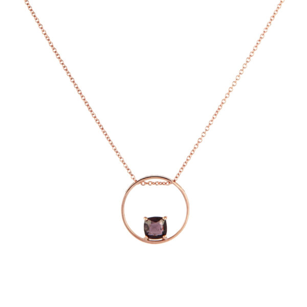 Collana in Oro Rosa 9k con Spinello 0,77 ct
