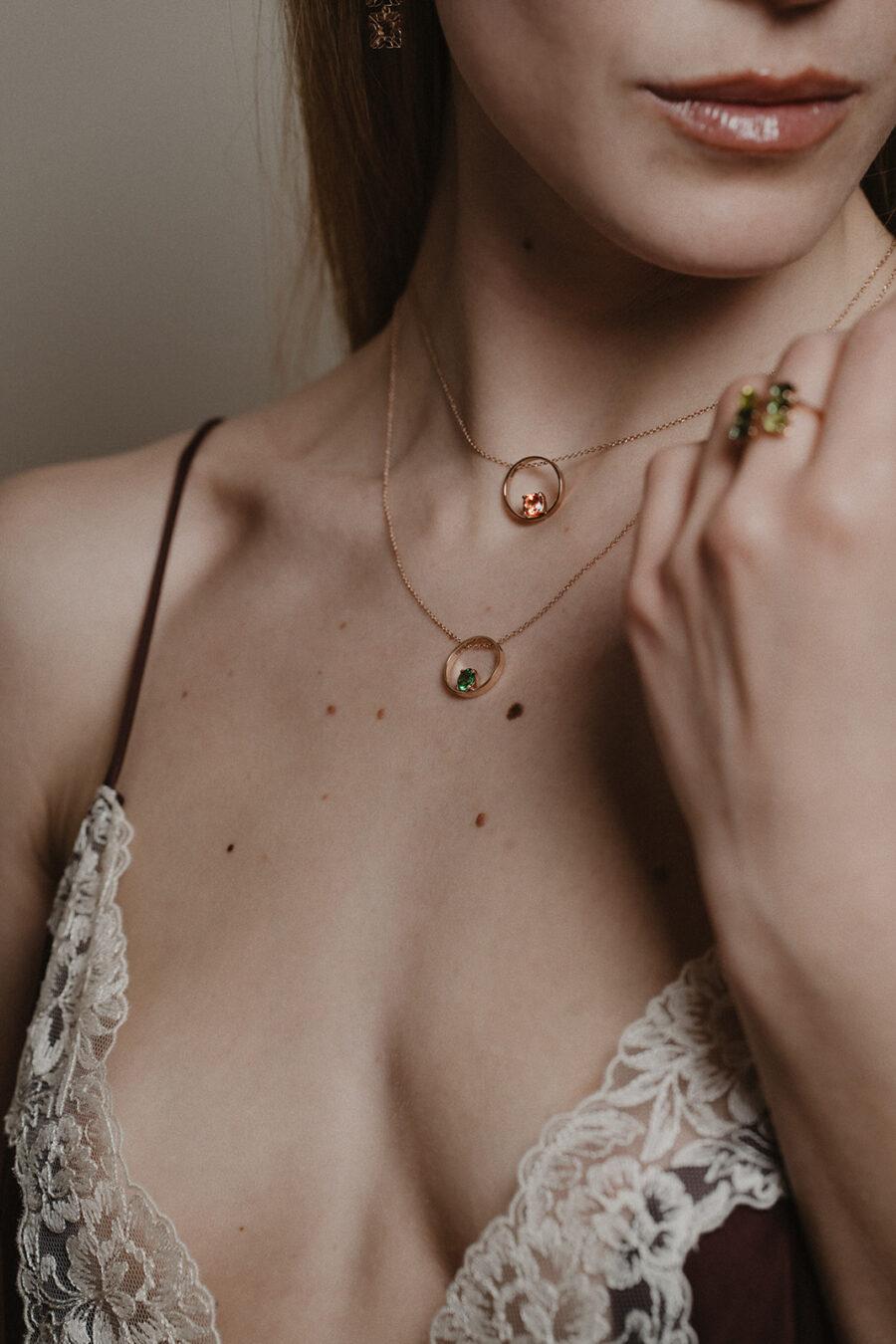 Collana in Oro Rosa 9k con Tormalina 0,72 ct - immagine 6