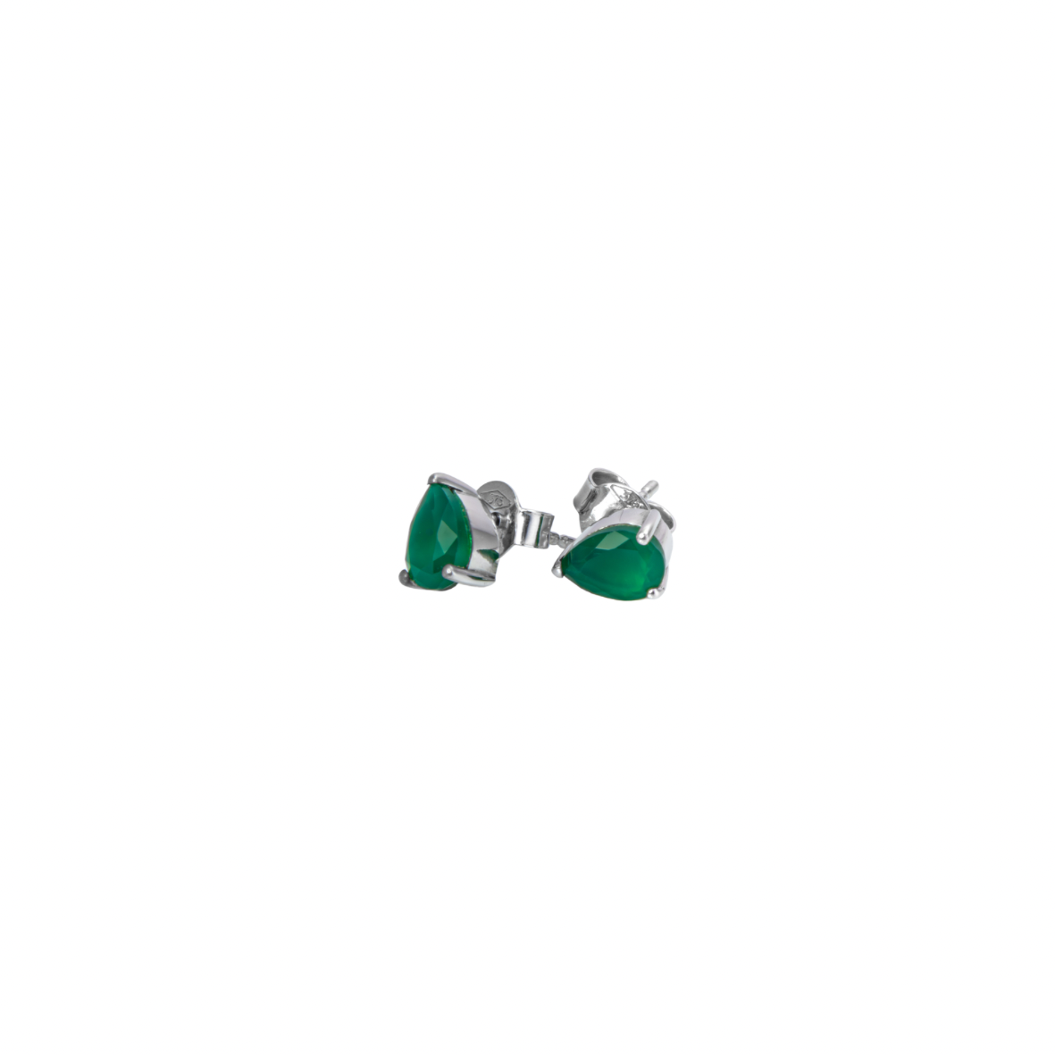 Orecchini a Lobo in Oro Bianco 9k con Onice 1,37 ct
