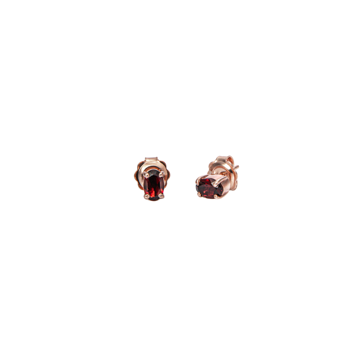 Orecchini a Lobo in Oro Rosa 9k con Granato 1 ct