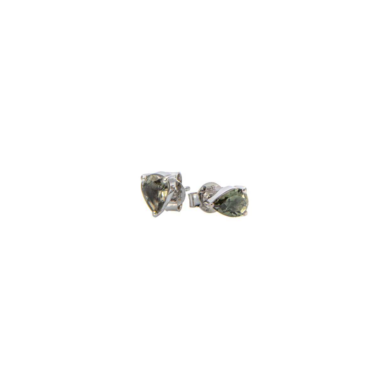 Orecchini a Lobo in Oro Bianco 9k con Tormalina 1,19 ct
