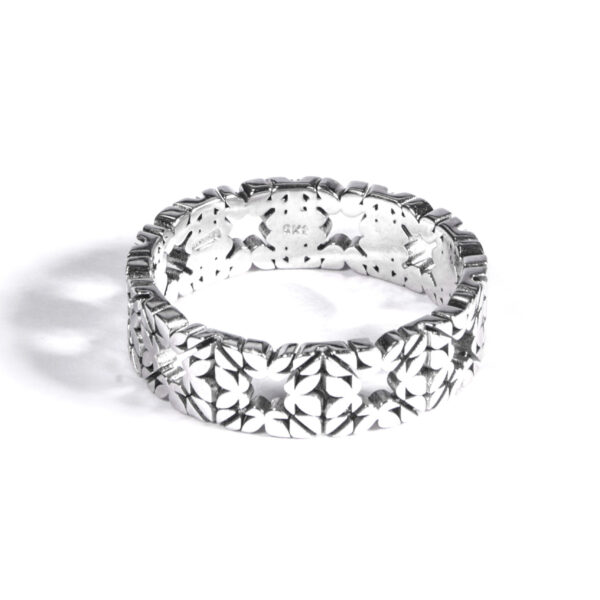 Fede Monogram Cler in Oro Bianco 9k