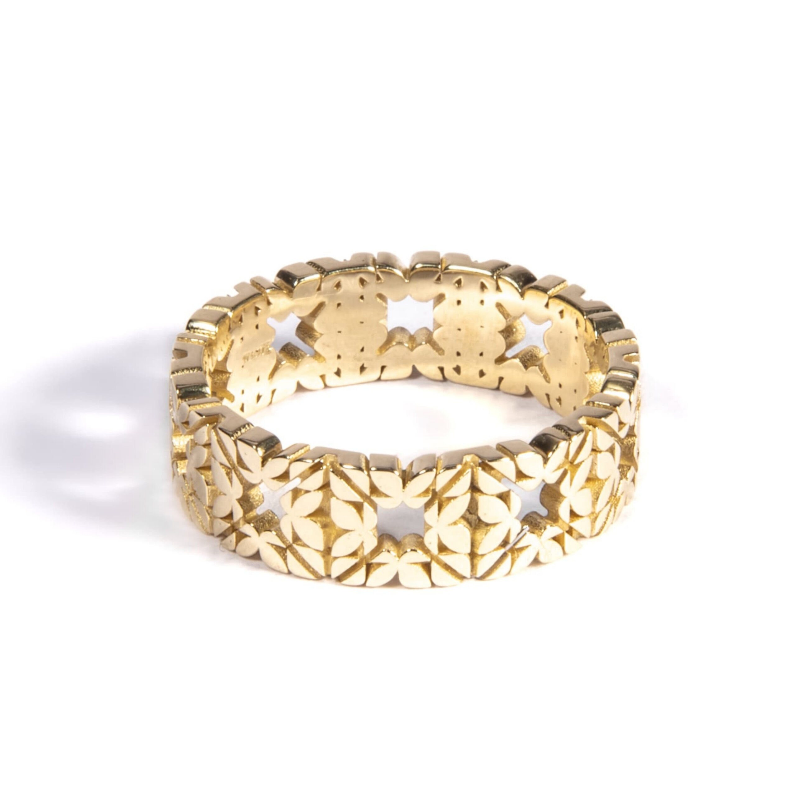 Fede Monogram Cler in Oro Giallo 9k