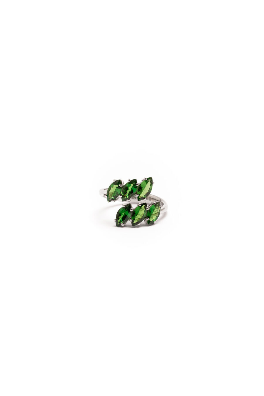 Anello in Oro Bianco 18k con Tsavorite 2,45 ct