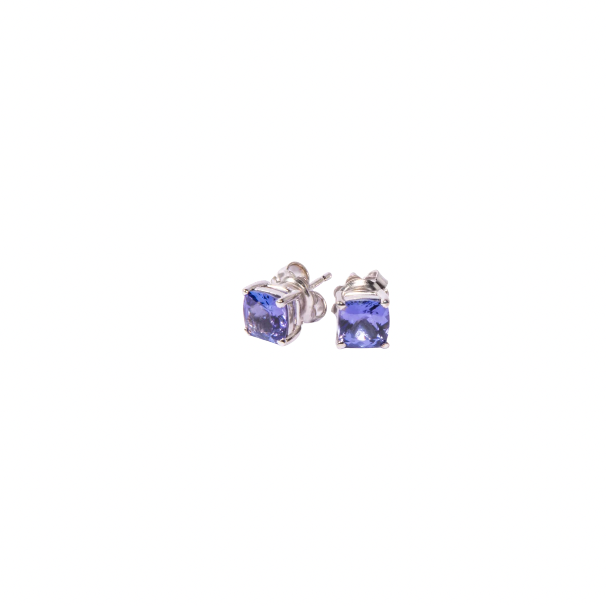 Orecchini a Lobo in Oro Bianco 9k con Tanzanite 1,97 ct