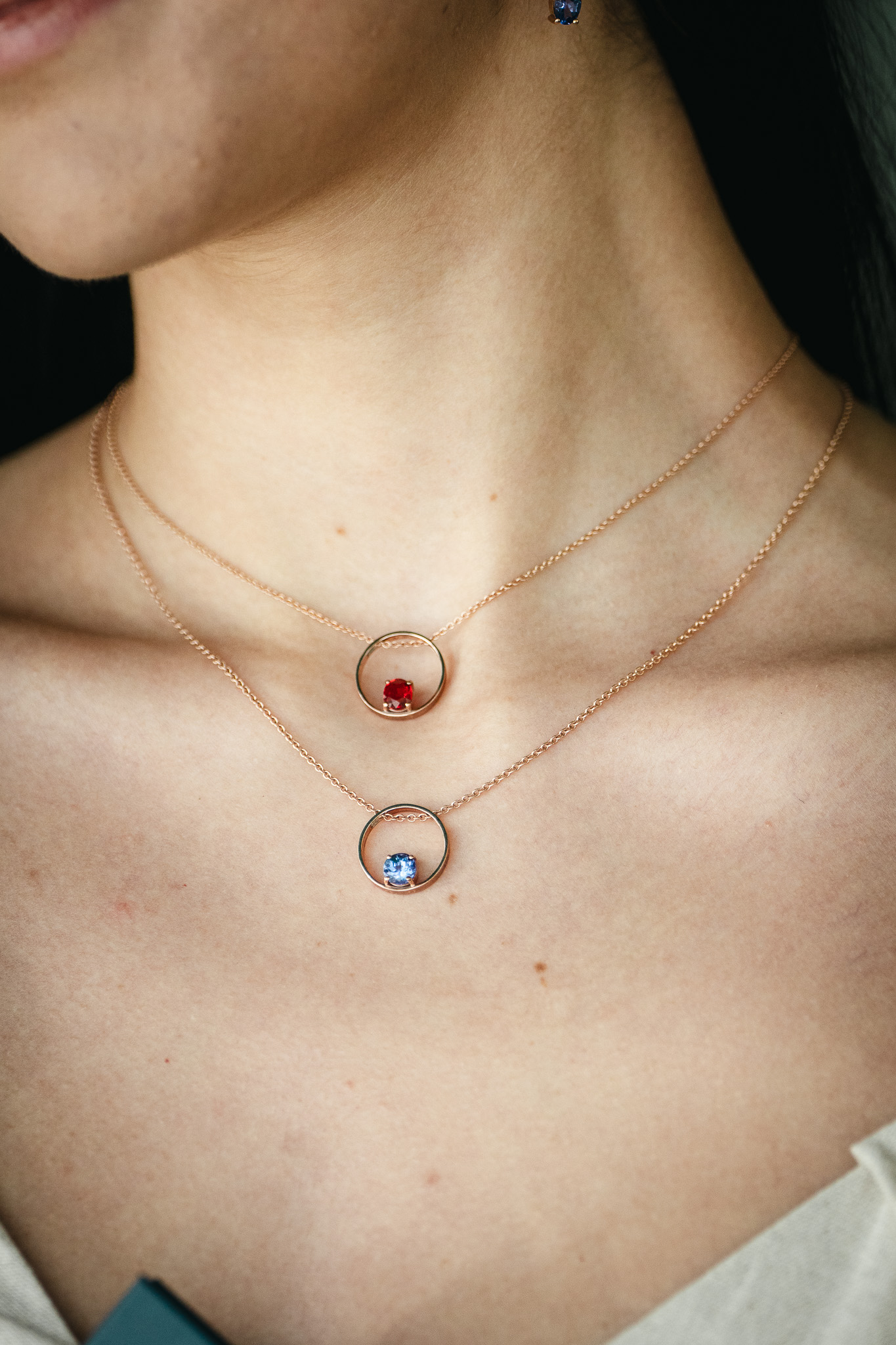Collana in Oro Rosa 9k con Tanzanite 0,7 ct - immagine 6