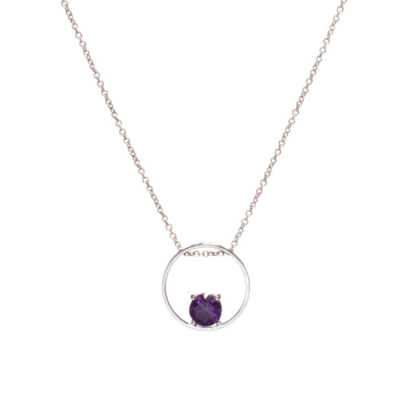 Collana in Oro Bianco 9k con Ametista 0,68 ct