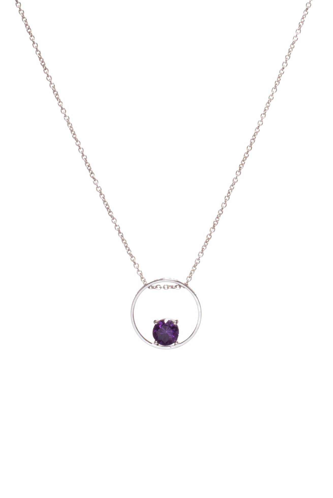 Collana in Oro Bianco 9k con Ametista 0,68 ct