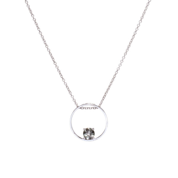 Collana in Oro Bianco 9k con Tormalina 0,4 ct