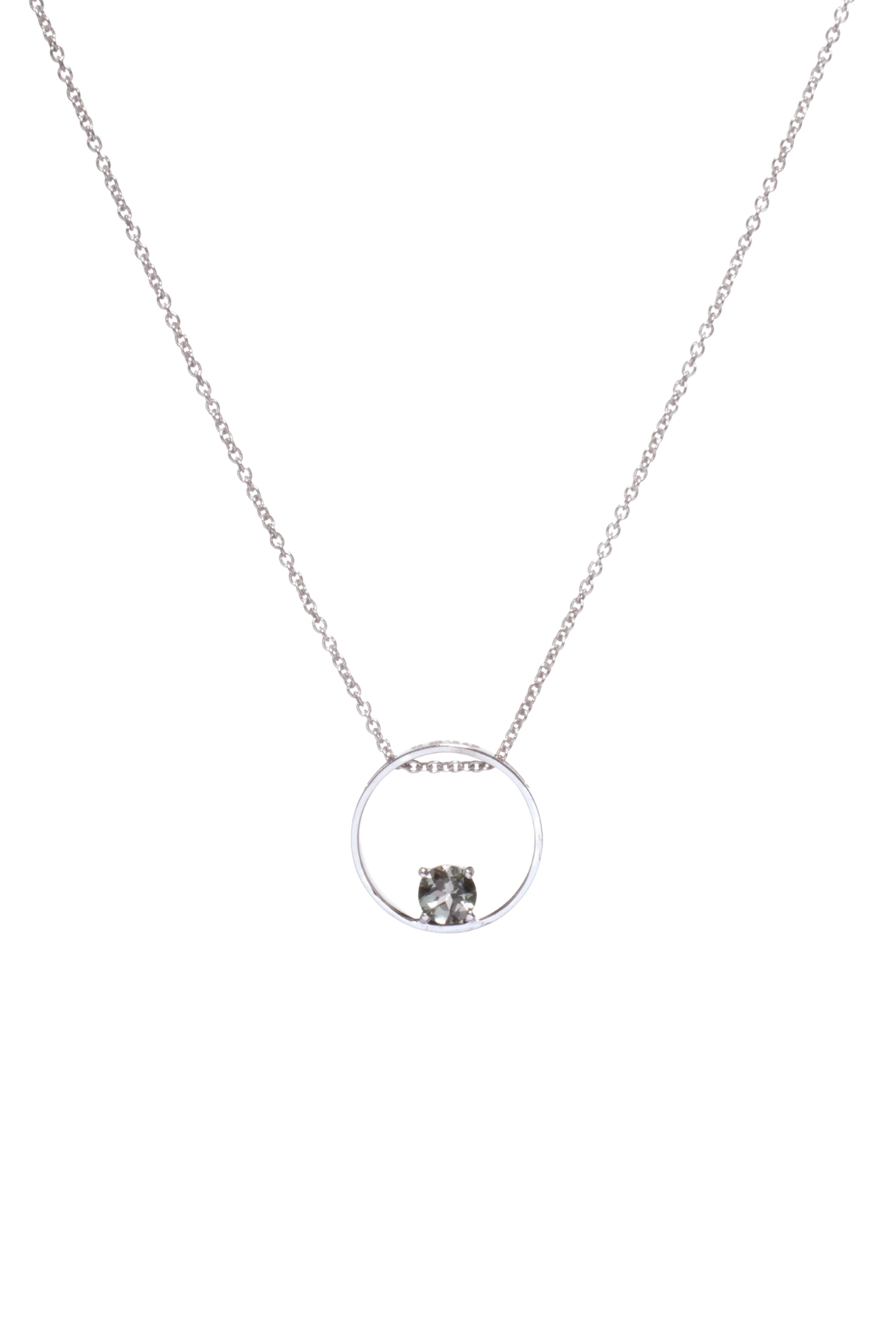 Collana in Oro Bianco 9k con Tormalina 0,4 ct