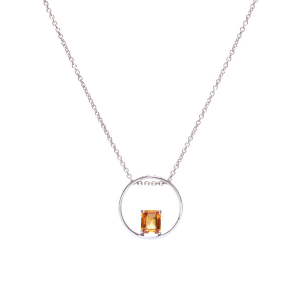 Collana in Oro Bianco 9k con Zaffiro 0,72 ct