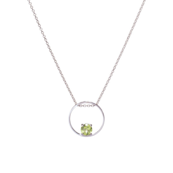 Collana in Oro Bianco 9k con Peridoto 0,59 ct