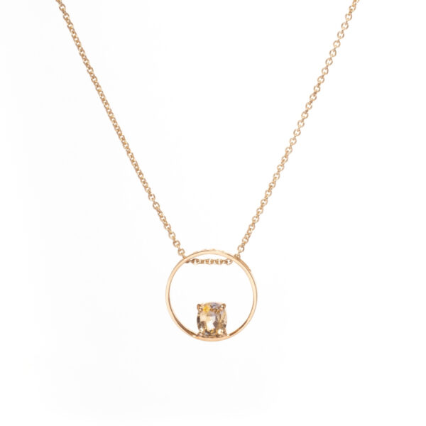 Collana in Oro Giallo 9k con Zaffiro 0,68 ct