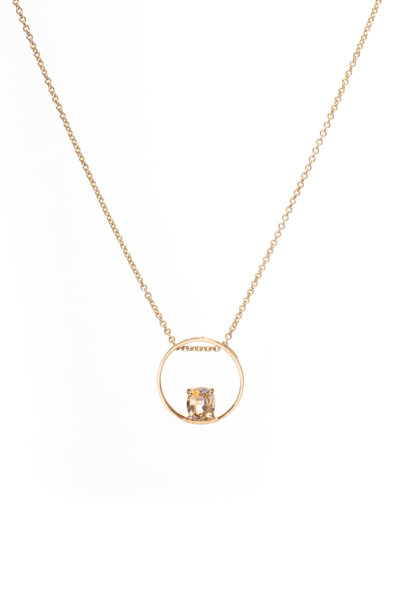 Collana in Oro Giallo 9k con Zaffiro 0,68 ct