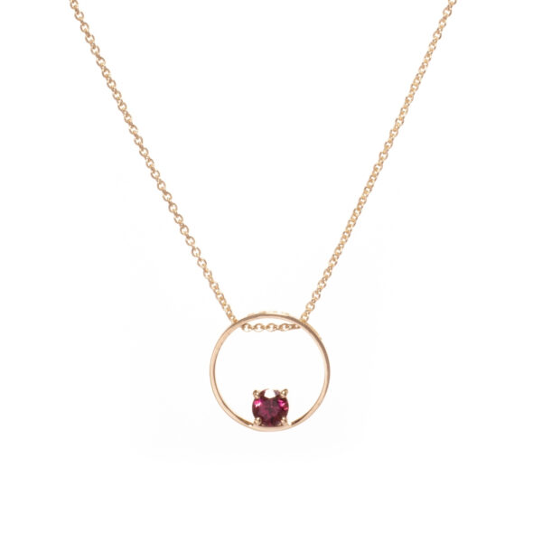 Collana in Oro Giallo 9k con Rodolite 0,61 ct