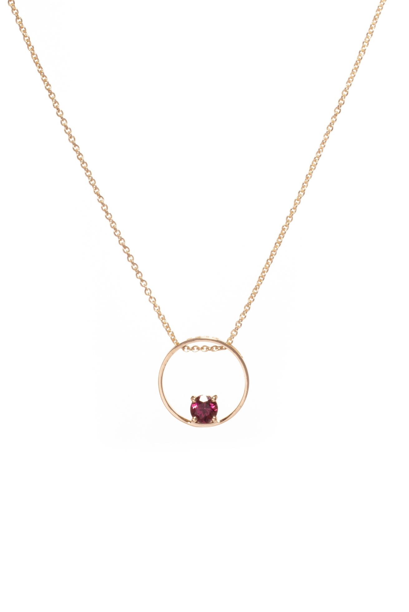 Collana in Oro Giallo 9k con Rodolite 0,61 ct