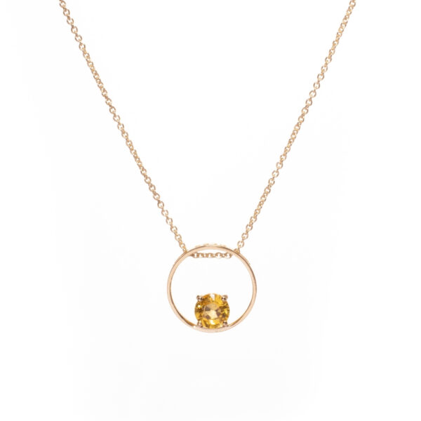 Collana in Oro Giallo 9k con Zaffiro 1,11 ct