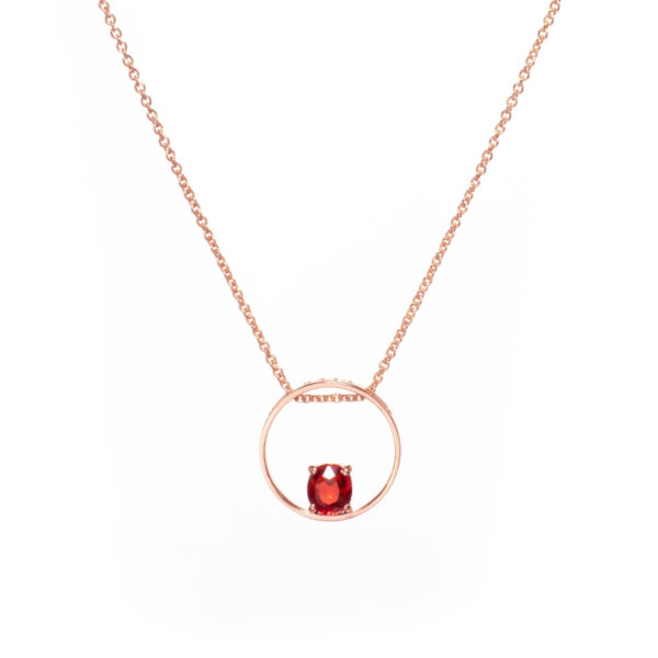 Collana in Oro Rosa 9k con Rubino 0,86 ct