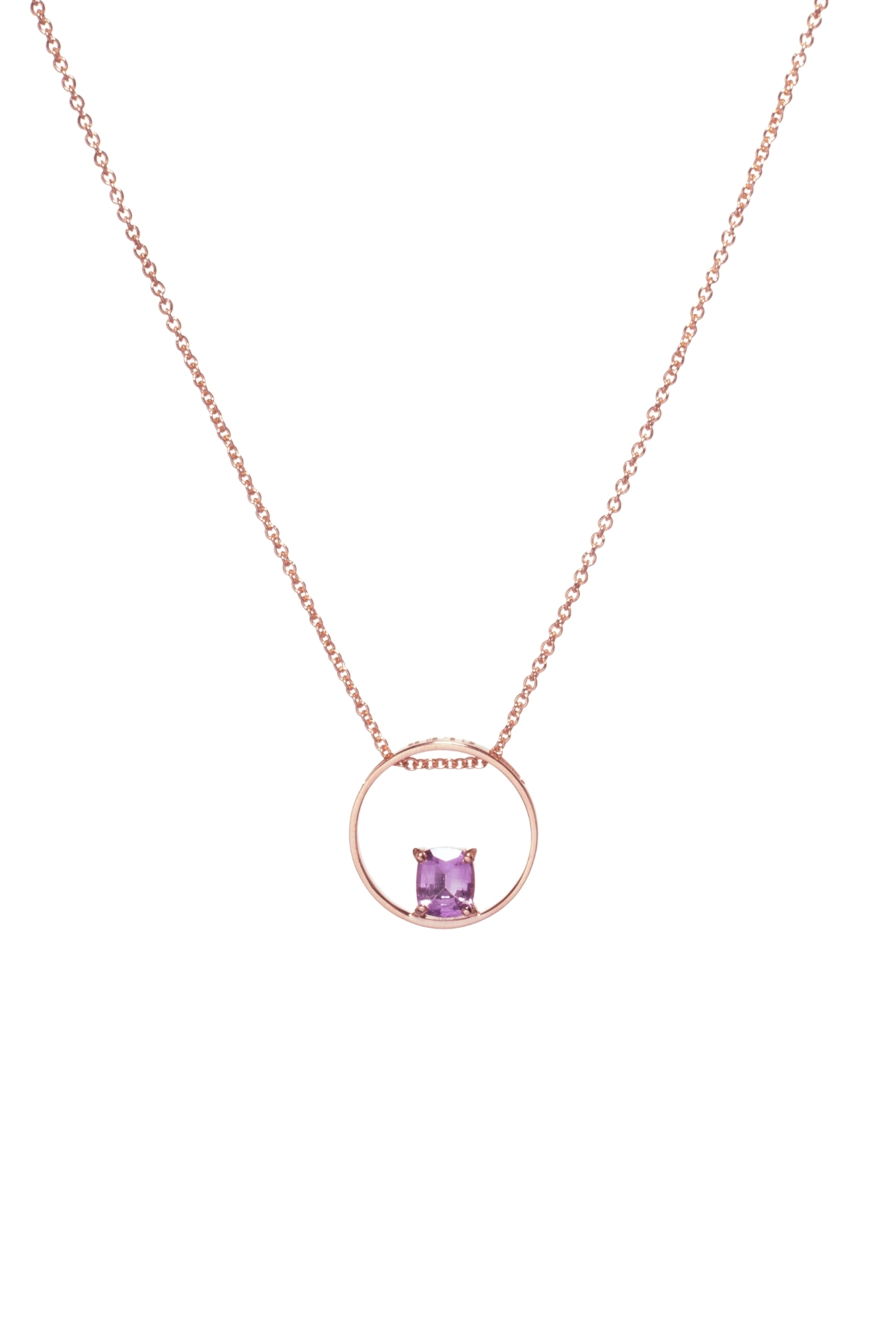 Collana in Oro Rosa 9k con Zaffiro 0,71 ct