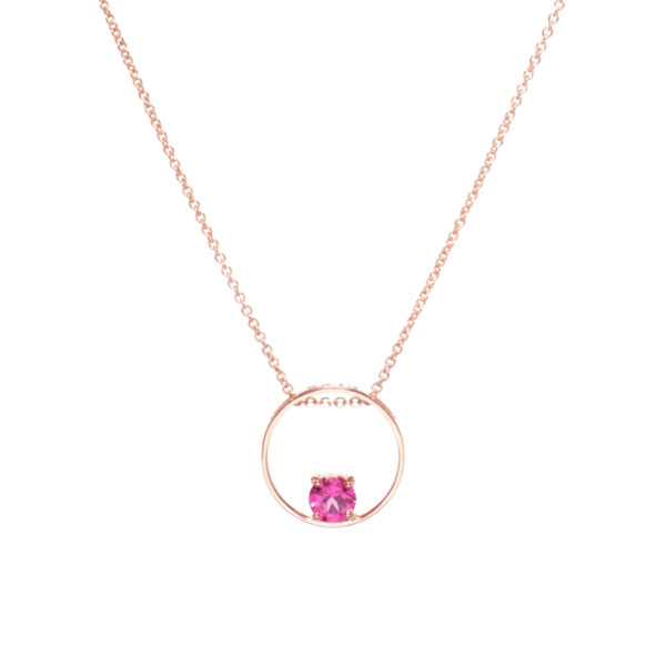 Collana in Oro Rosa 9k con Tormalina 0,51 ct