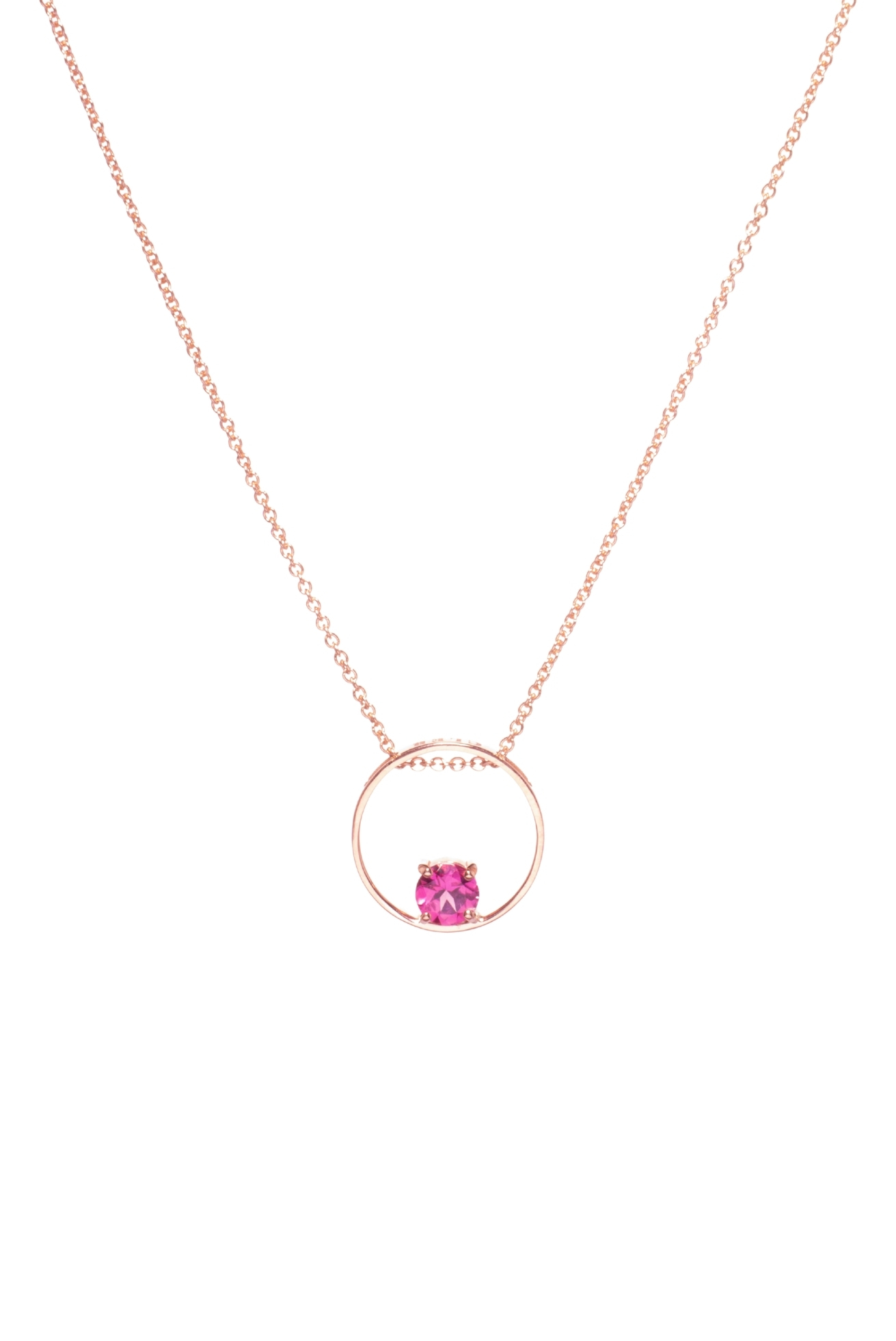 Collana in Oro Rosa 9k con Tormalina 0,51 ct