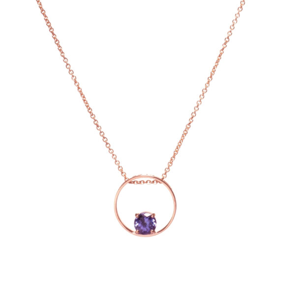 Collana in Oro Rosa 9k con Tanzanite 0,7 ct