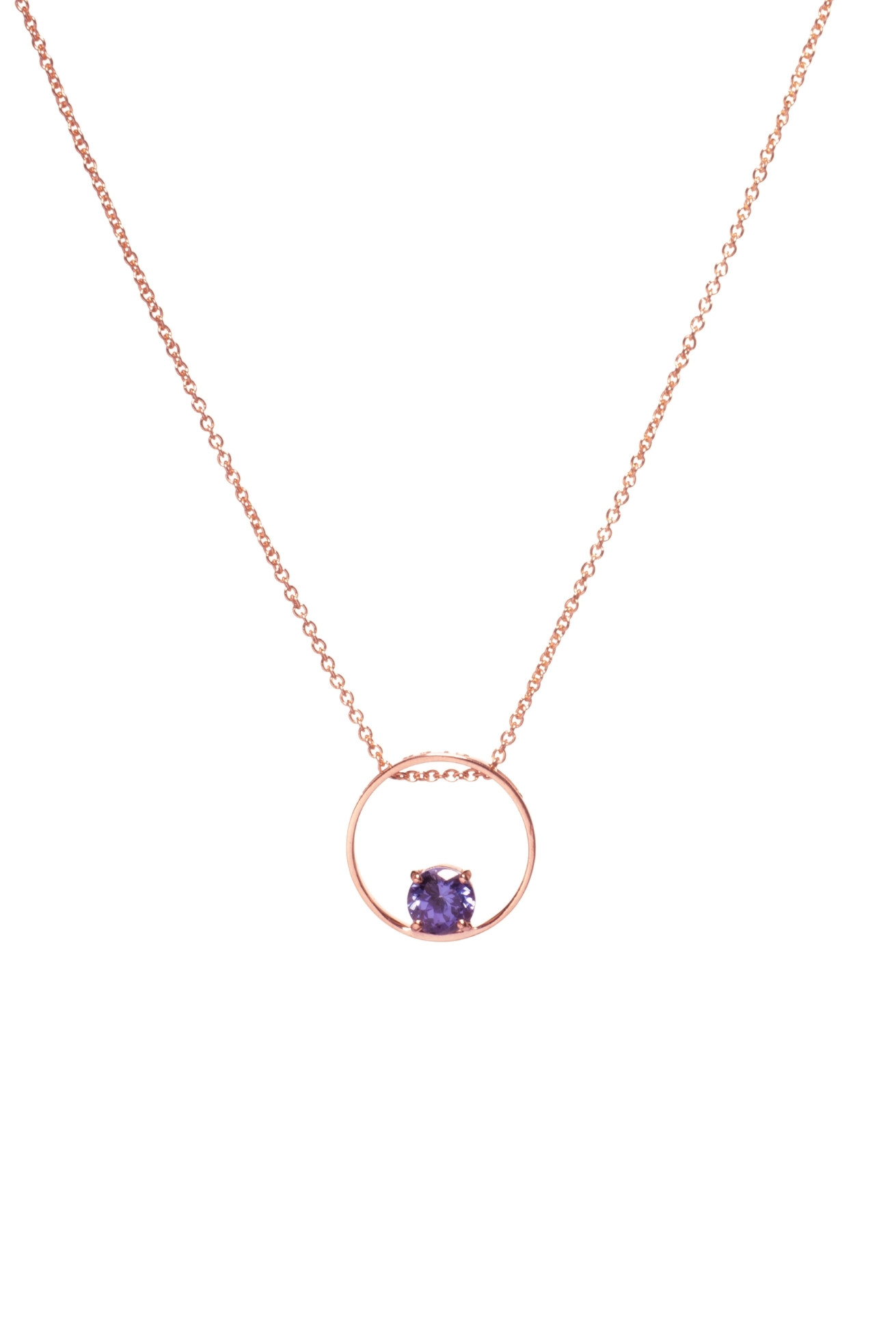 Collana in Oro Rosa 9k con Tanzanite 0,7 ct