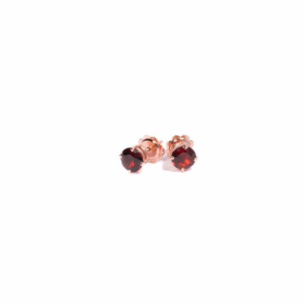Orecchino a lobo in oro rosa 9k con Granato 2ct