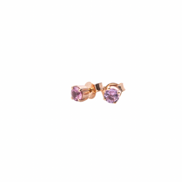 Orecchino a lobo in oro rosa 9k con Tormalina 1.1ct
