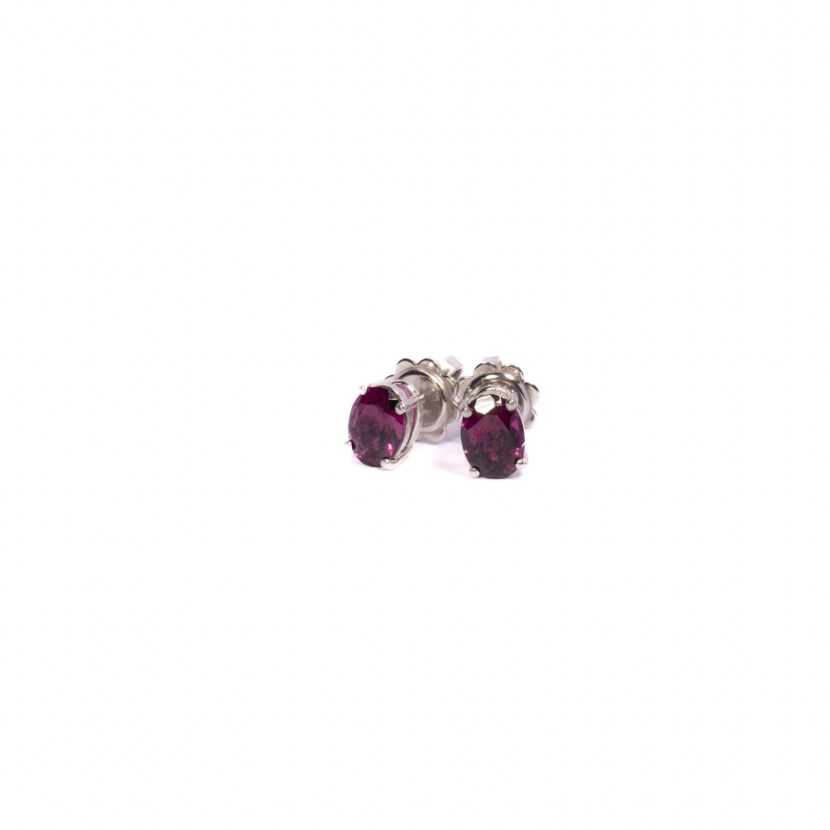 Orecchino a lobo in oro bianco 9k con Rodolite 1.74ct
